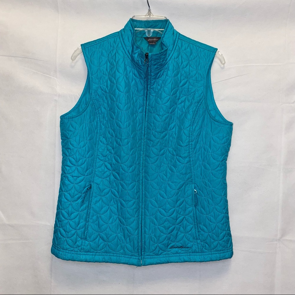 Eddie Bauer Lightweight Quilted Vest - Turquoise Blue - Medium